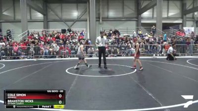 85 lbs Quarterfinal - Braxston Hicks, Ottawa County vs Cole Simon, Wamego