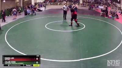 215 lbs Quarterfinal - Owen Jim, Owyhee vs Caleb King, Lake Mead Christian Accdemy