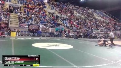 152 lbs Quarterfinal - Marshall Lindgren, South Border vs Ethan Stegman, Pembina County North