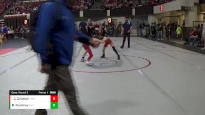 62 lbs Cons. Round 3 - Carmine Crisman, North Montana Wrestling Club vs Rhett Goolsbey, Powell Wrestling Club