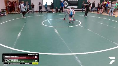 110 lbs Semifinal - Harper Newell, Wyoming Underground Wrestling vs Wyatt Mason, Touch Of Gold Wrestling Club