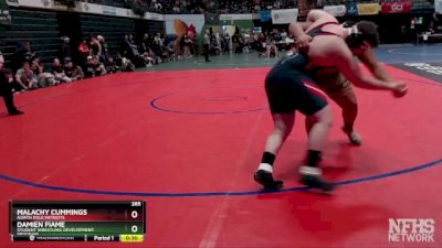 285 lbs 5th Place Match - Damien Fiame, Student Wrestling Development Program vs Malachy Cummings, North Pole Patriots