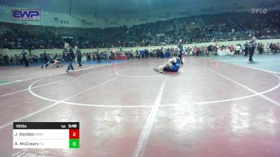 160 lbs Consi Of 16 #1 - Jacob Hadden, Redskins Wrestling Club vs Adrian McCreary, Tulsa Union