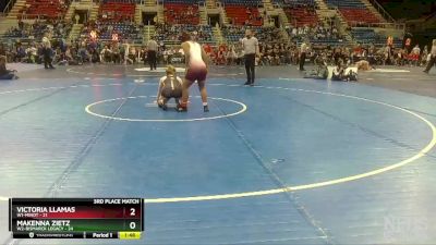 130 lbs Finals (8 Team) - MaKenna Zietz, W2-Bismarck Legacy vs Victoria Llamas, W1-Minot