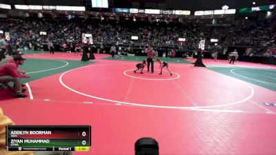 55 lbs Quarterfinal - Addilyn Boorman, TEV1 vs Ziyan Muhammad, CPWA