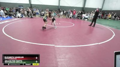 82-87 lbs Round 4 - Gracelynn Watts, Team Aggression Wrestling Club vs Elizabeth Wheeler, Mat Rats Rebooted