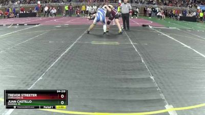 D4-215 lbs Champ. Round 1 - Trevor Streeter, Charlevoix HS vs Juan Castillo, Ravenna HS