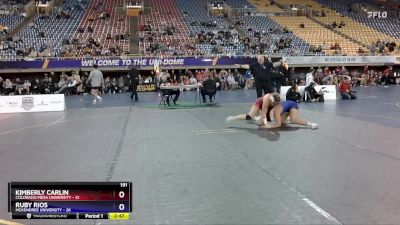 191 lbs Quarters & 1st Wb (16 Team) - Kimberly Carlin, Colorado Mesa University vs Ruby Rios, McKendree University