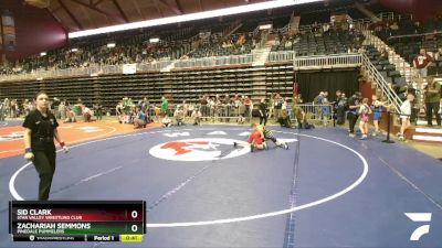 86 lbs Cons. Round 2 - Sid Clark, Star Valley Wrestling Club vs Zachariah Semmons, Pinedale Pummelers
