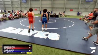 182 lbs Placement Matches (8 Team) - Broc Righter, Team Alabama vs Jesse Adams, West Virginia