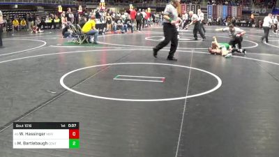 75 lbs Round Of 16 - Wyatt Hassinger, Mifflin County vs Max Bartlebaugh, Central Dauphin