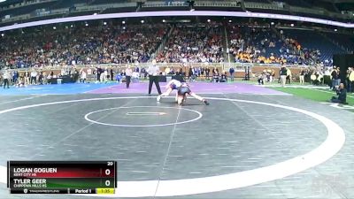 D3-144 lbs Champ. Round 1 - Tyler Geer, Chippewa Hills HS vs Logan Goguen, Kent City HS