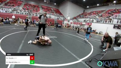 49 lbs Semifinal - Hunter Hendricks, Ark City Takedown vs Nixon Coyle, Standfast