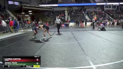 110 lbs Quarterfinal - Lauren Horton, Derby vs Kenna Miles, Mill Valley Kids Wrestling Club