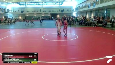 133 lbs Champ. Round 1 - Cole Anderson, King`s College (Pennsylvania) vs Nico Diaz, Stevens Institute Of Technology