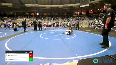 88 lbs Quarterfinal - Brody Mcnac, Bristow Youth Wrestling vs Kiowyn Deaton, Grove Takedown Club