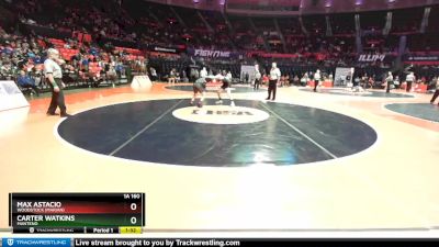 1A 160 lbs Quarterfinal - Carter Watkins, Manteno vs Max Astacio, Woodstock (Marian)