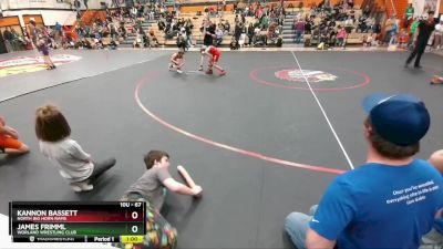 67 lbs Semifinal - Kannon Bassett, North Big Horn Rams vs James Frimml, Worland Wrestling Club