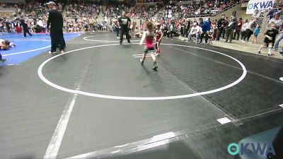 40 lbs Round Of 16 - Hux Smith, Little Axe Takedown Club vs Azayla Mitchell, Tironook Wrestling