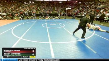 D3-126 lbs 1st Place Match - Dawson Johnson, Cumberland vs Mason Carpenter, Lourdes Ac./Valley Chr. (Osh.)