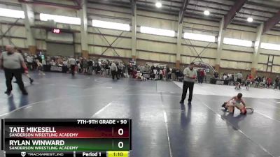 90 lbs Cons. Round 5 - Tate Mikesell, Sanderson Wrestling Academy vs Rylan Winward, Sanderson Wrestling Academy