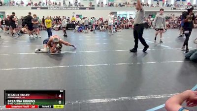 98 lbs Round 3 (6 Team) - Breanna Higgins, BHWC Florida Supreme vs Thiago Finuff, Gator Dawgs