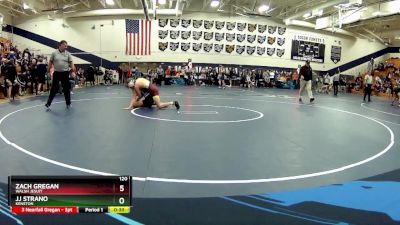 120 lbs Cons. Round 4 - Zach Gregan, Walsh Jesuit vs JJ Strano, Kenston