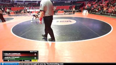 3A 152 lbs Quarterfinal - Aaron Stewart, Gurnee (Warren) vs Collin Carrigan, Aurora (Marmion Academy)