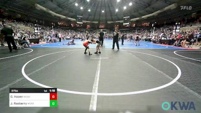 67 lbs Round Of 16 - Grayson Hazen, Woodland Wrestling Club vs Jordan Rasberry, Morris Wrestling Association