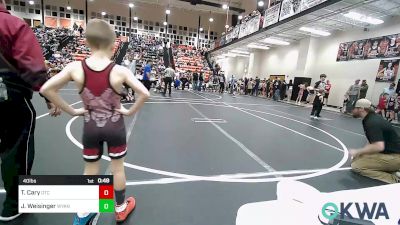 40 lbs Final - Taylor Cary, Owasso Takedown Club vs Johnny Weisinger, Wyandotte Youth Wrestling