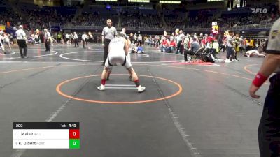 200 lbs Round Of 16 - Logan Maise, Belle Vernon vs Knox Dibert, Northern Bedford