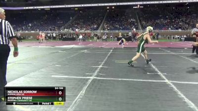 D4-106 lbs Semifinal - Nicholas Sorrow, Hudson Area HS vs Stephen Priese, Hesperia Community HS