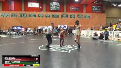 133 lbs Semifinal - Devin Martinez, Rio Hondo vs Ben Quilpa, Sacramento City College