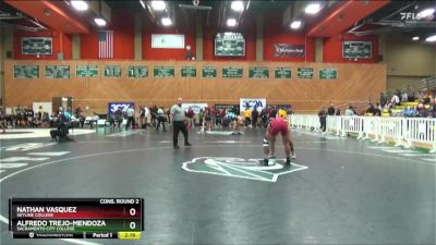 157 lbs Cons. Round 2 - Nathan Vasquez, Skyline College vs Alfredo Trejo-Mendoza, Sacramento City College