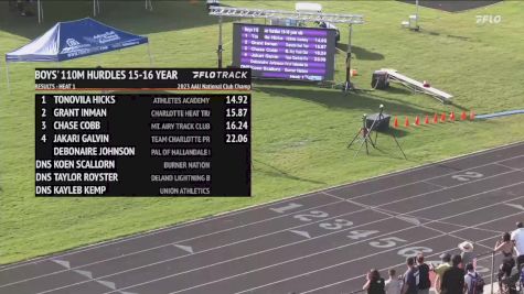 Youth Boys' 110m Hurdles, Prelims 2 - Age 15-16