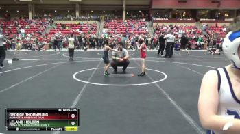75 lbs Semifinal - George Thornburg, Manhattan Wrestling Club vs Leland Holden, Ponca City Wildcat Wrestling C