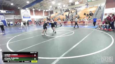 285 lbs Cons. Round 3 - Ethan Fuentes, Corona Del Mar vs Aaron Candia, Hillcrest