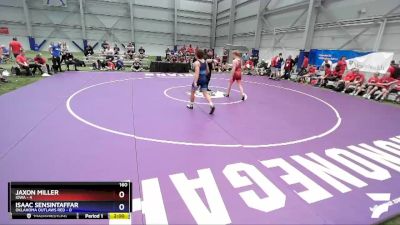 160 lbs Semis & 3rd Wb (16 Team) - Jaxon Miller, Iowa vs Isaac Sensintaffar, Oklahoma Outlaws Red