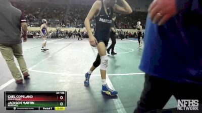 3A-106 lbs Quarterfinal - Cael Copeland, Pauls Valley vs Jackson Martin, Berryhill