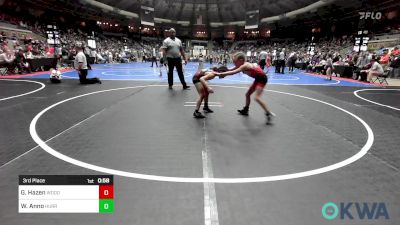 67 lbs 3rd Place - Grayson Hazen, Woodland Wrestling Club vs Willow Anno, Hurricane Wrestling Academy