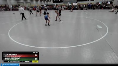 77 lbs Cons. Round 3 - Angelo Merlino, 512 Outlaw Wrestling vs Levi Werner, Askren Wrestling Academy