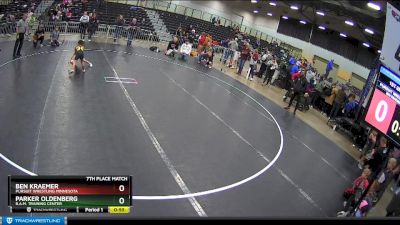 43 lbs 7th Place Match - Ben Kraemer, Pursuit Wrestling Minnesota vs Parker Oldenberg, B.A.M. Training Center