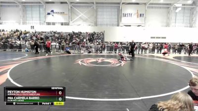 55-60 lbs Semifinal - Mia Carmela Barro, Club Not Listed vs Peyton Humiston, Hudson Falls Youth Wrestling