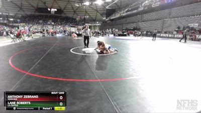 1A 220 lbs Quarterfinal - Lane Roberts, La Center vs Anthony Zebrano, Wahluke