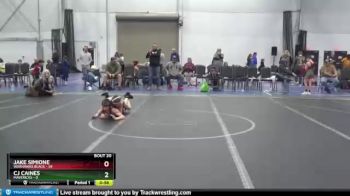 76 lbs Round 5 (8 Team) - Jake Simione, Warhawks Black vs CJ Caines, Mavericks