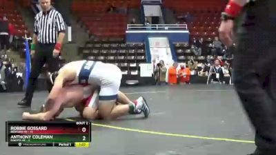 215 lbs Quarterfinals (8 Team) - Anthony Coleman, Dakota HS vs Robbie Gossard, Bedford HS