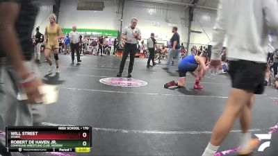 170 lbs Quarterfinal - Robert De Haven Jr., Compound Wrestling Club, Woodw vs Will Street, Storm