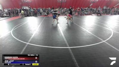 112 lbs Quarterfinal - Hannah Huza, Hortonville Wrestling Club Inc vs Zoe Licht, Wisconsin