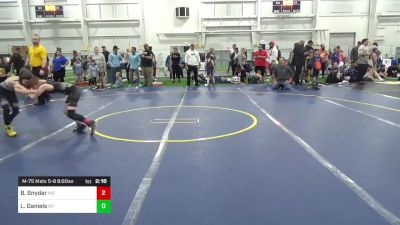 M-75 Mats 5-8 8:00am lbs Round Of 32 - Benjamin Snyder, MD vs Liam Daniels, NY