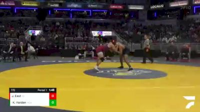 170 lbs Quarterfinal - Kyle Harden, Indianapolis Cathedral vs Jaquan East, Kokomo